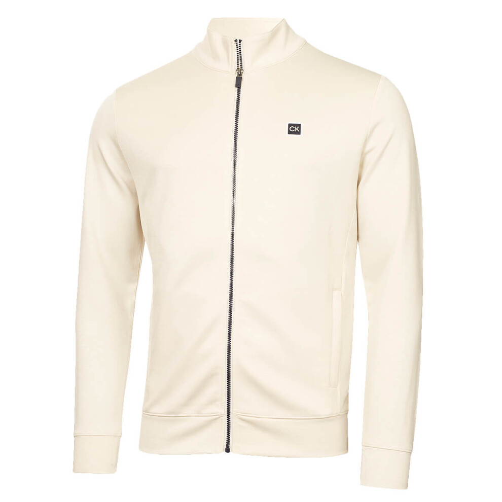 Calvin Klein (Xl, Turtledove) Mens Concord Full Zip Stretch Soft Wicking Golf Sweater