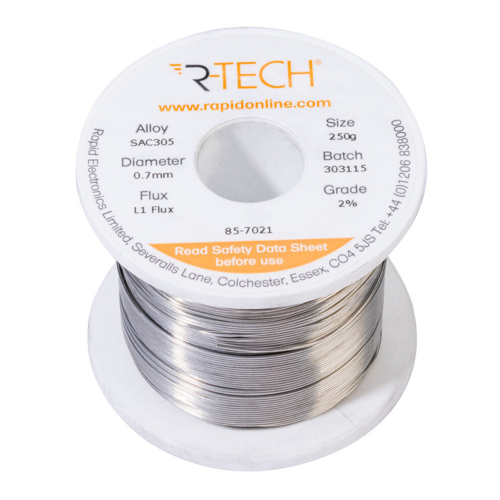 R-Tech 857021 Sac305 Solder 2% L1 Flux 5053556008735