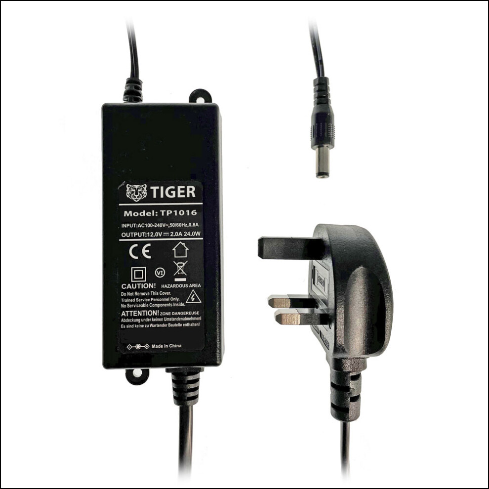 Tiger Power Supplies 12vdc 2A lugged inline power supply UK 2.1mm - Image 2