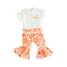 (18-24 Months, Orange) Kesäiset tyttöjen 2-osaiset taaperon setti