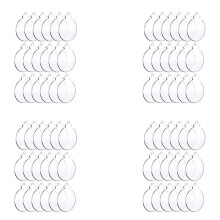 200Pcs Rond Acrylique Ornement de Noël Blanc Ornement Acrylique Transparent avec Trou pour Bricolage, Vacances
