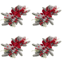4X Christmas Swag, Schodowa Girlanda świąteczna na Schody, Drzwi, Kominek, Okno, Dekoracja świąteczna na Zewnątrz Wewnątrz, Czerwona
