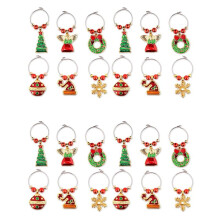 Charms per Bicchiere di Vino Set di 24 Pennarelli per Cocktail Etichette Bicchieri da Champagne Decorazioni Natalizie