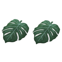 2X Leaf-Shaped Rug, Home Decoration Rug, Bathroom Mat, Green Rug