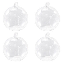4Stück 8Cm HäNgende Glas Blumen Pflanzen Vase Stand Halter Terrarium Container Kerzen Halter Teelicht Halter Wohnkultur