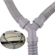 2Stück 3.5Ft Waschmaschine PVC Y-FöRmiger Abflussschlauch Waschanlage Rohranschluss, Drehschnittstelle, mit 2 Wasserdichten Ringen