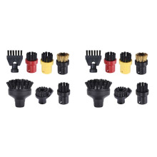 2X Round Brush Flat Brush for SC1 SC2 SC3 SC4 Large Round Brush Cleaning Brush for Steam Cleaner Sweeper