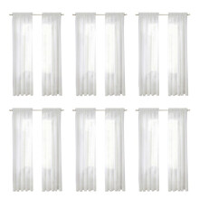 Window White Sheer Curtains 108 Inches Long 12 Panels Sheer White Curtains Clear Curtains Basic Rod Pocket Panel