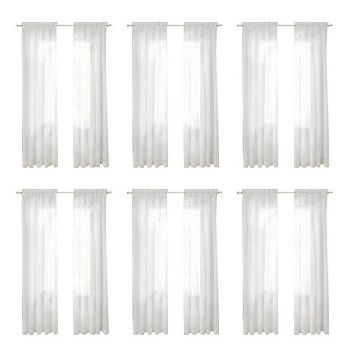 Window White Sheer Curtains 108 Inches Long 12 Panels Sheer White Curtains Clear Curtains Basic Rod Pocket Panel