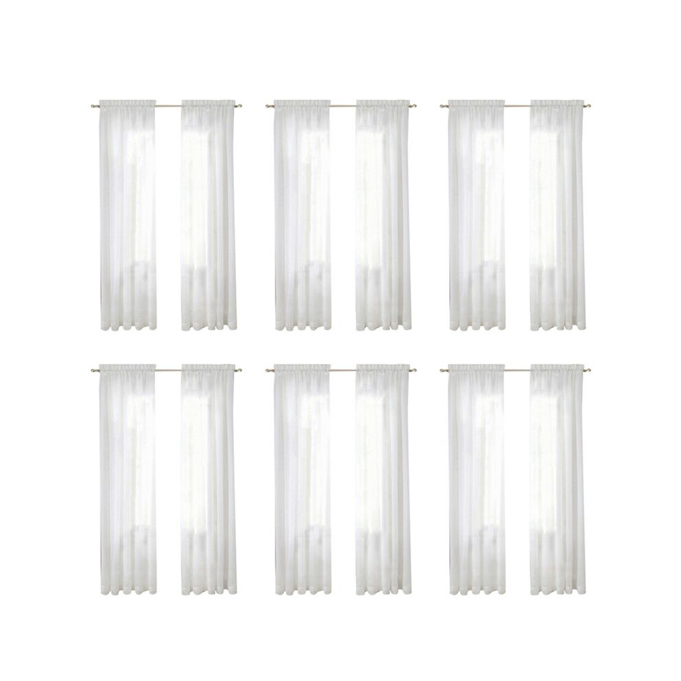 Window White Sheer Curtains 108 Inches Long 12 Panels Sheer White Curtains Clear Curtains Basic Rod Pocket Panel