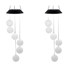 2X Outdoor Solar-Powered Hanging Wind Chime, Windchimes Unique Outdoor Yard Garden Decor Best Gifts for Mom