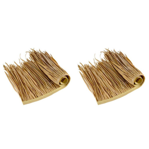 2X DIY Strohdach-Teppich-Dekor, Grasmatte, Palmenstroh, Rolldeck-Dekor, Dekorative Strohdachpaneele, FensterläDen