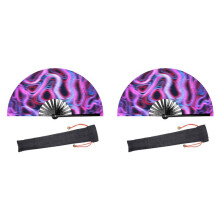2X Raves Folding Hand Fan for Women/Men Handheld Fan,for Performance,Decorations, Dance,Festival Party