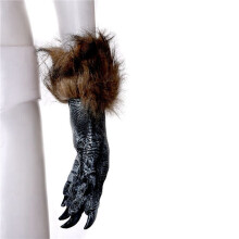 2 Paire Gants de Loup Masque Animal Masque Set Loup-Garou Masquerade Loup pour Halloween (Taille: L, Couleur: Noir)