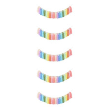 5Stück 37 Zoll Pastell Regenbogen Quaste Girlande mit Holz Perle Bunte Tapisserie für Schlafzimmer Wand Klassenzimmer Kinderzimmer Party Dekor