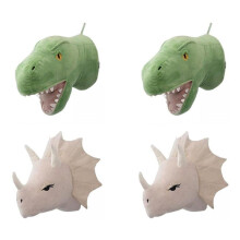 4 Pieces Dinosaur  Wall Ornaments 3D Cute Nursery Room Living Room Baby