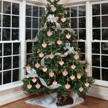 144 PièCes Or Rose Saint Valentin en Forme de Coeur Ornements en Forme de Coeur Boules Ornements pour la Maison Arbre Suspendus DéCorations