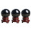 3pcs 80MM Natural Black Sphere Large Crystal  Healing Stone with Base 1