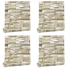 4Stück 6 Mt Vinyl 3D Backstein Rock Aufkleber Papier Selbstklebende Tapete MöBel Wand Aufkleber