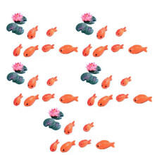 40pc/Lot Red Fish Miniature Figures Decorative Fairy Garden Animals Moss Micro-Landscape Ornaments Resin Baby Toy
