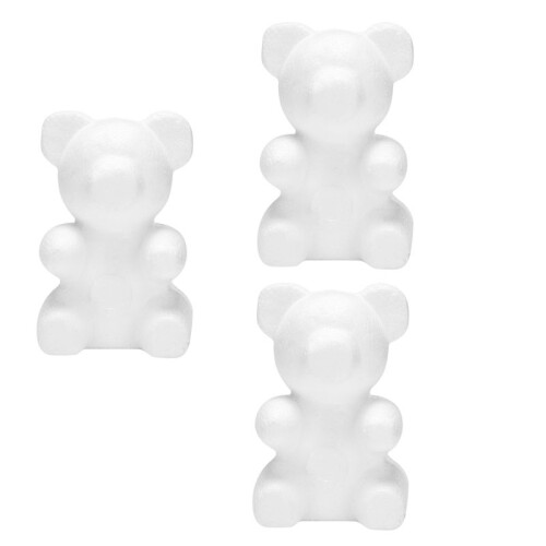 3pcs Foam Modelling Polystyrene Foam New Polystyrene Christmas Xmas Decorations Tree Ornaments Bear 1