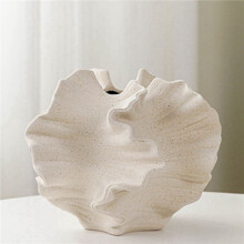 2X Vase Corail Art Nordique RéCipient pour Fleur Herbe de Pampa Vase Salon Table Centres de Table DéCor Blanc CrèMe A
