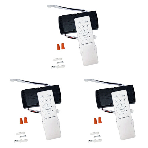 3X Universal Ceiling Fan Remote Control Kit Replacement, 6-Speed & Timing, Remote Replacement for  Ceiling Fan Light