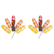 12X Bâtons de JardinièRe en Bois de Dinde, DéCorations de Thanksgiving pour Jardin ExtéRieur, Ferme, JardinièRes de Terrasse, DéCorations de