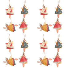16 PCS Christmas Metal Dancing Angel Pendants Christmas Tree Hanging Ornaments Xmas Tree Doll Decorations for Home Party