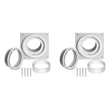 2X Piastra A Parete per Sfiato Asciugatrice con Tubo Flessibile(4 Pollici 8 Piedi),Kit Connettore Sfiato Asciugatrice Twist Lock,Flangia Connettore