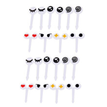 20 Pieces of Cute Cartoon Eyes Lunch Box Decoration Fork Fruit Fork Dessert Fork