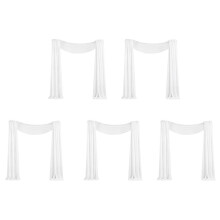 5X Bruiloft Boog Draperen Stof 1 Paneel 29,5 Inch X 19,6 Ft Witte Pure Chiffon Gordijngordijnen voor Huwelijksceremonie