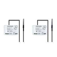 2X Interruttore Zigbee Intelligente Tuya con Sensore di Temperatura Relè Zigbee A Contatto Asciutto Passivo Funziona con Home Assistant 7-32 V