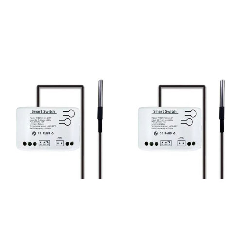 2X Tuya  Zigbee  with Temperature Sensor Passive Dry Contact Zigbee Relay Work with Home Assistant  7-32V