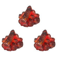 3X LED Artificial Fire Flame Light, Flameless Fireplace Light LED Fireplace with Realistic Log Wood Burning Flame