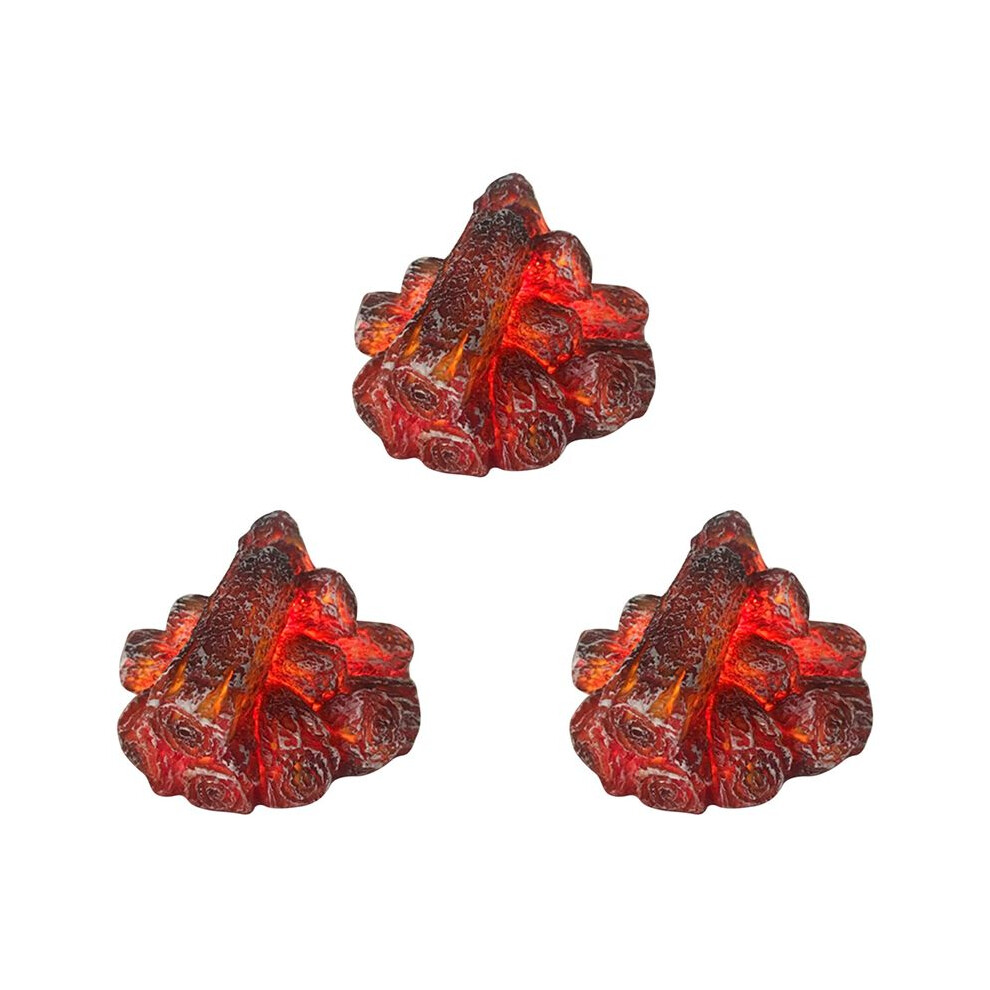 3X Led Artificial Fire Flame Light, Flameless Fireplace Light Led Fireplace With Realistic Log Wood Burning Flame 4711592954393