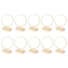 10 STKS 12 Inch Metalen Bloemen Hoop Middelpunt Lint 10 Houten Standaarden voor Tafeldecoratie DIY Bruiloft Decoratie Muur Hangen