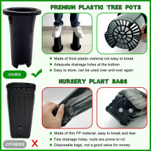 20 Pièces Pots de Pépinière de Plantes Profondes en Plastique, Pots D'Arbres Hauts et Stables Épais, Pots de Conteneurs de Plantes de Semis Hauts