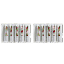 2X Embroidered Semi-Transparent Curtains Kitchen Tiered Half Window Sheer Curtain Rod Pocket Tulle Curtains A