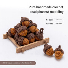 20Pcs Handmade Yarn Crochet Pine Cones Acorns for DIY Keychain Bag Pendant Clothing Accessories
