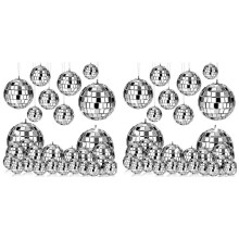 48 Pcs Mirror Disco Hanging, Glass Disco Decor, Disco Party Decorations, for Holiday Party Decor with Rope