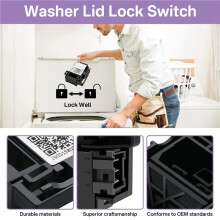 5X WH01X27954 Sluitschakelaar Sluitringdeksel, Onderdeel 290D1580P004 voor GE Hotpoint Bovenbelasting Wasmachine Deurslot