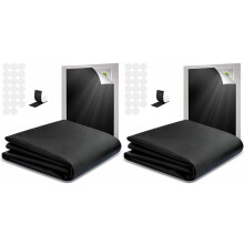 2X Portable Blackout Shades Film No Drill Travel Blackout Blinds Sunblock Window Cover Blackout Curtains 145 X 300cm