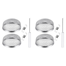 4 Pack Flying Insect Screen Stainless Steel RV Furnace Vent Cover Mesh with Tools Camping Accessories