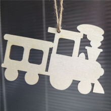 100 Pièces D'Ornements en Bois de Train Inachevés en Forme de Train Tranches de Bois Vierges pour Bricolage Artisanat Décoration de Fête de Noël
