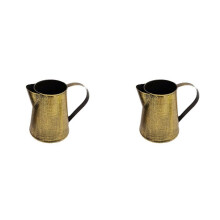 2X Metalen Vaas Decoratieve Shabby Pitcher Bloemhouder Metalen Vaas met Handvat voor Huis Tuin Bloempot Brons