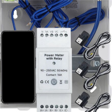 2X Tuya Life WiFi Meter Bidirectional 3 Phase with Dry Contact App Monitor 80A AC110V/240V