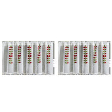 2X Embroidered Semi-Transparent Curtains Kitchen Tiered Half Window Sheer Curtain Rod Pocket Tulle Curtains B