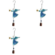 3X Metal Angel Wind Chime Hanging Decoration Ornament Bells Wing Angel Bell Decorative Hanging Bells