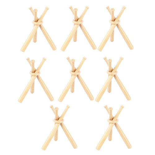 8 Set Basebollstativ Basebollhållare för Bollar Display Baseballträ Trä Display Stand Hållare Display Baseball